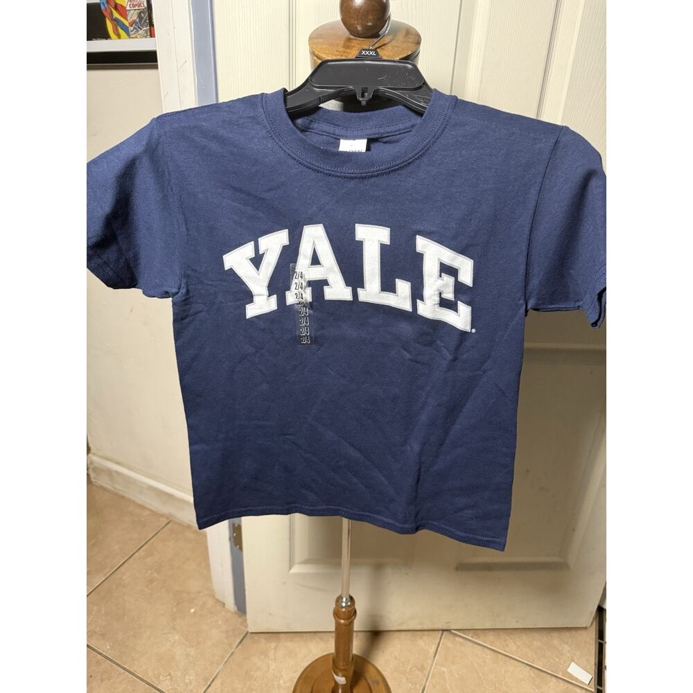 Yale T Shirt - Youth Small 2-4 USA Made By Third Street Sportswear 100% Cotton